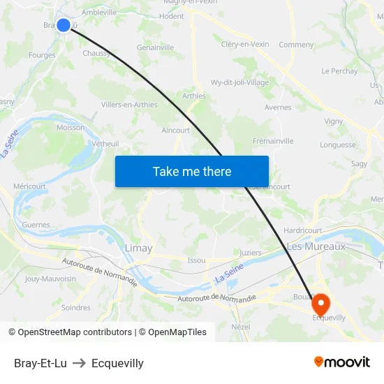 Bray-Et-Lu to Ecquevilly map