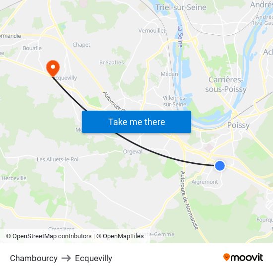 Chambourcy to Ecquevilly map
