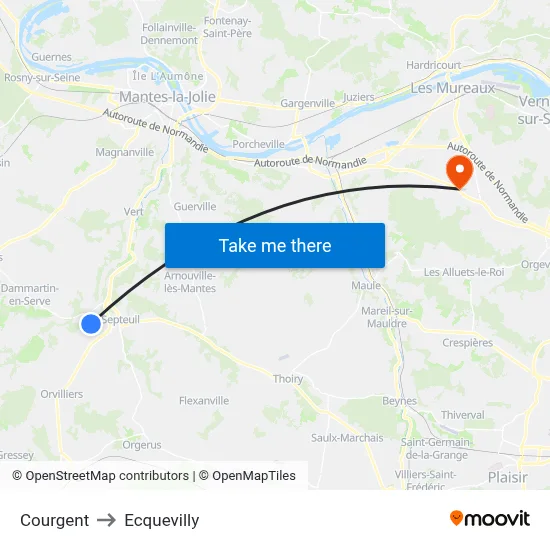 Courgent to Ecquevilly map