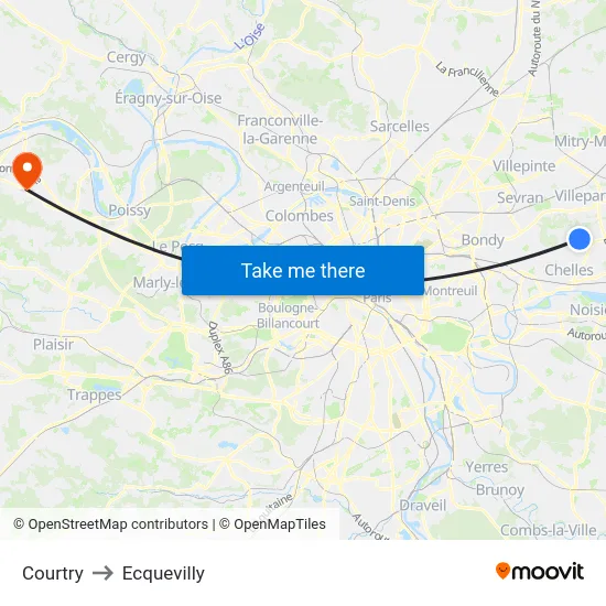 Courtry to Ecquevilly map