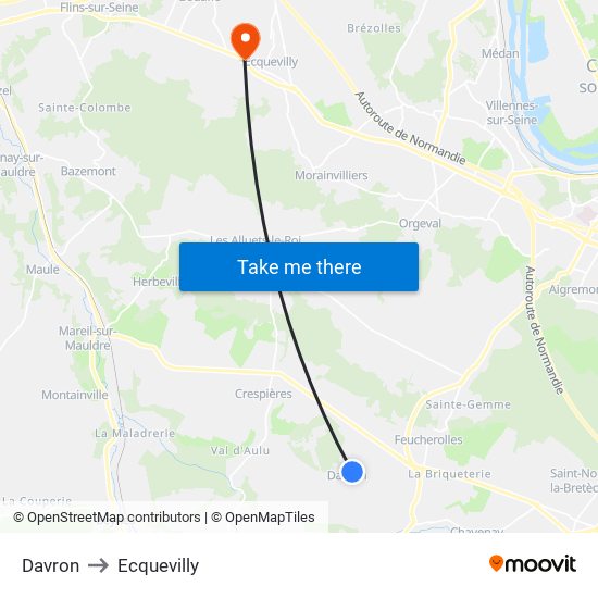 Davron to Ecquevilly map