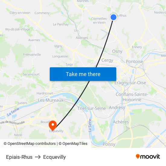 Epiais-Rhus to Ecquevilly map