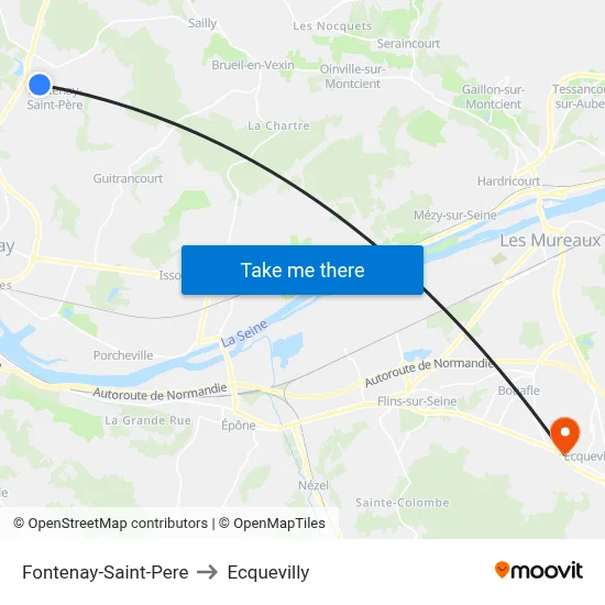 Fontenay-Saint-Pere to Ecquevilly map