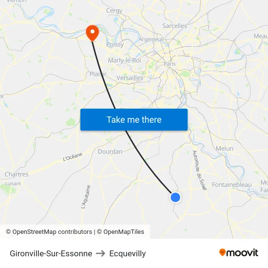 Gironville-Sur-Essonne to Ecquevilly map