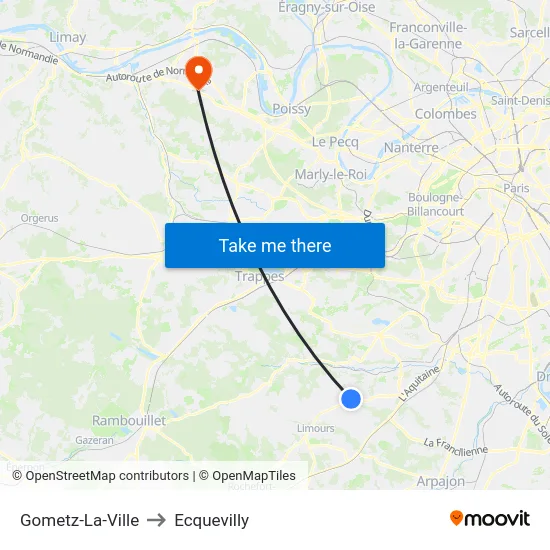 Gometz-La-Ville to Ecquevilly map