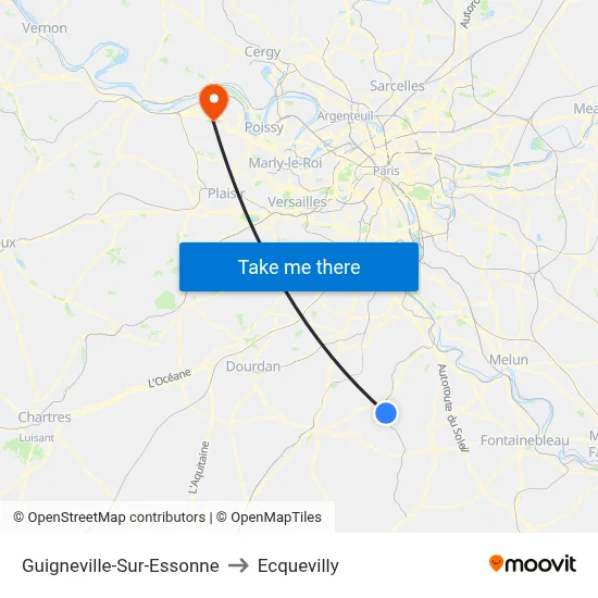 Guigneville-Sur-Essonne to Ecquevilly map