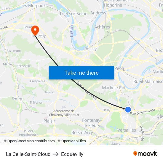 La Celle-Saint-Cloud to Ecquevilly map