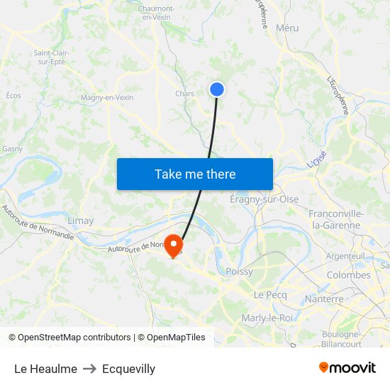 Le Heaulme to Ecquevilly map