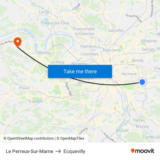 Le Perreux-Sur-Marne to Ecquevilly map