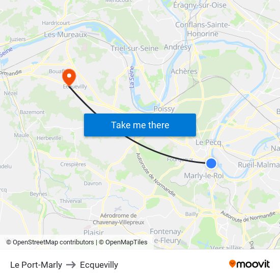 Le Port-Marly to Ecquevilly map