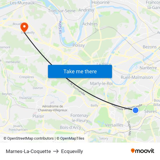 Marnes-La-Coquette to Ecquevilly map