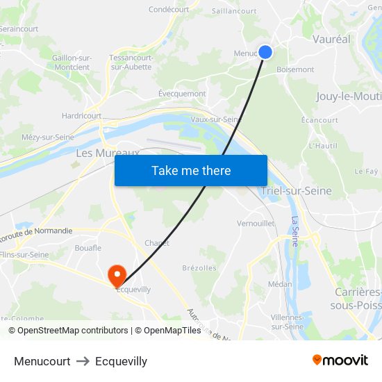 Menucourt to Ecquevilly map