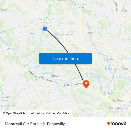 Montreuil-Sur-Epte to Ecquevilly map