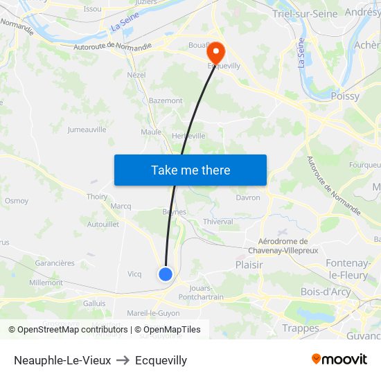 Neauphle-Le-Vieux to Ecquevilly map