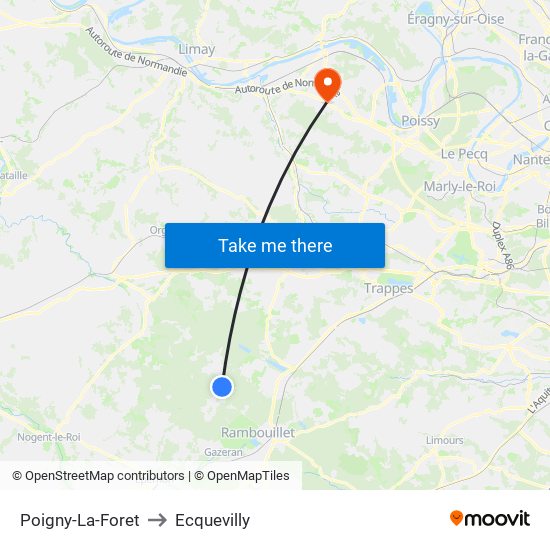 Poigny-La-Foret to Ecquevilly map