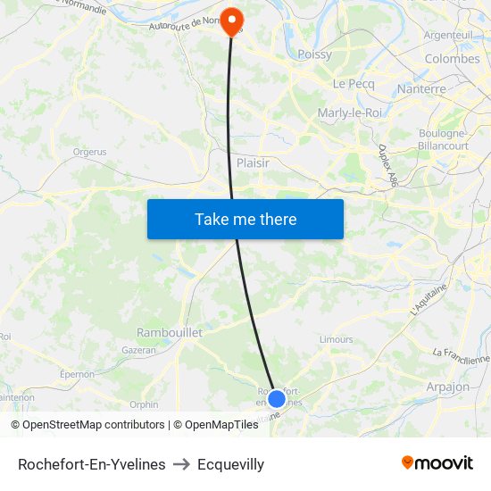 Rochefort-En-Yvelines to Ecquevilly map