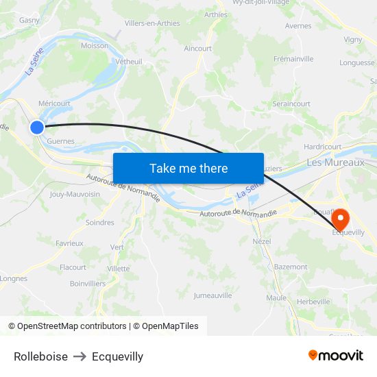 Rolleboise to Ecquevilly map