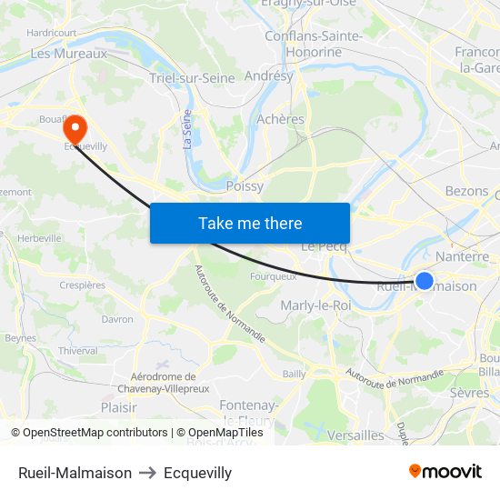 Rueil-Malmaison to Ecquevilly map