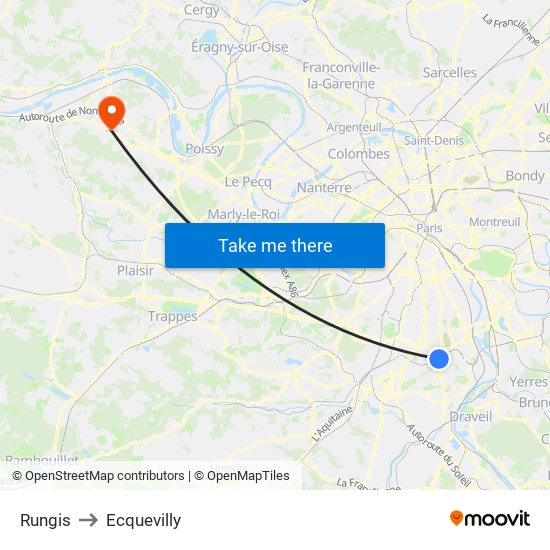Rungis to Ecquevilly map