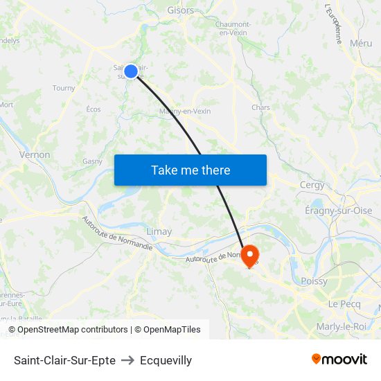 Saint-Clair-Sur-Epte to Ecquevilly map