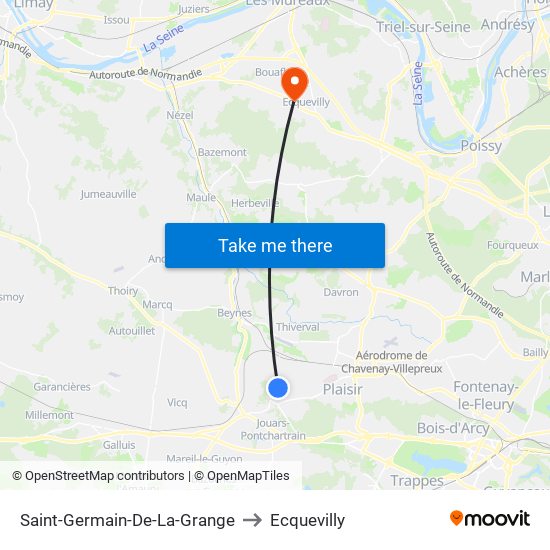 Saint-Germain-De-La-Grange to Ecquevilly map