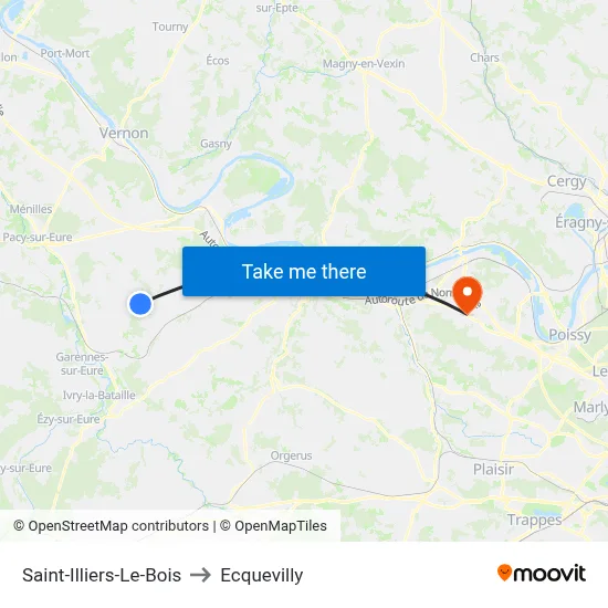 Saint-Illiers-Le-Bois to Ecquevilly map