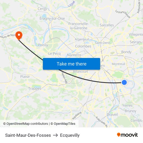 Saint-Maur-Des-Fosses to Ecquevilly map