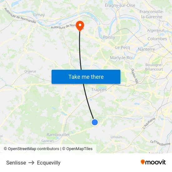 Senlisse to Ecquevilly map