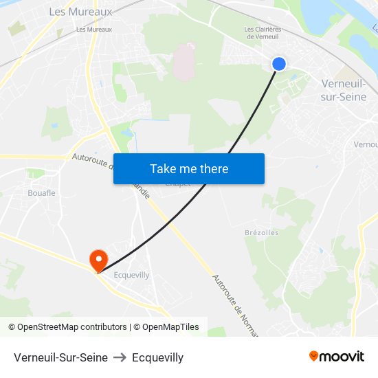 Verneuil-Sur-Seine to Ecquevilly map
