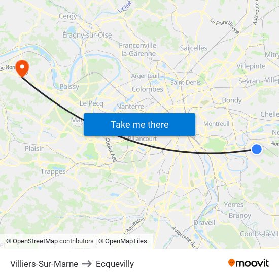 Villiers-Sur-Marne to Ecquevilly map