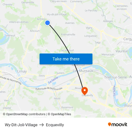 Wy-Dit-Joli-Village to Ecquevilly map
