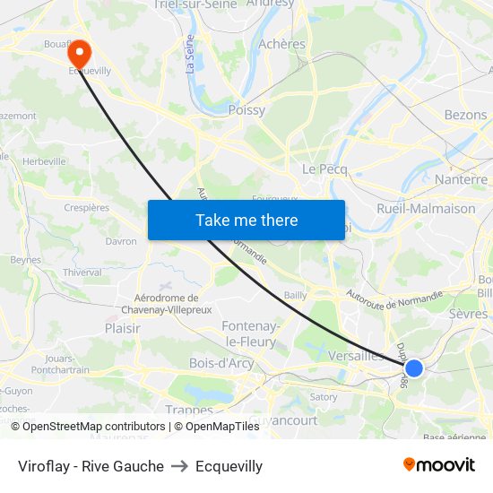 Viroflay - Rive Gauche to Ecquevilly map