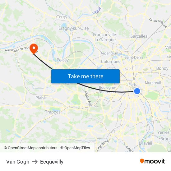 Van Gogh to Ecquevilly map