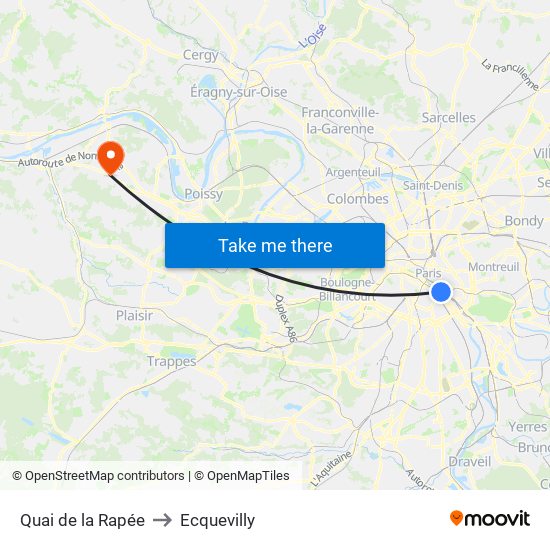 Quai de la Rapée to Ecquevilly map