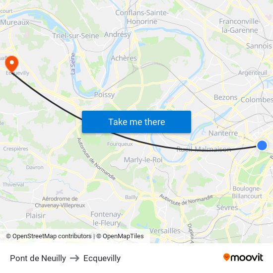 Pont de Neuilly to Ecquevilly map