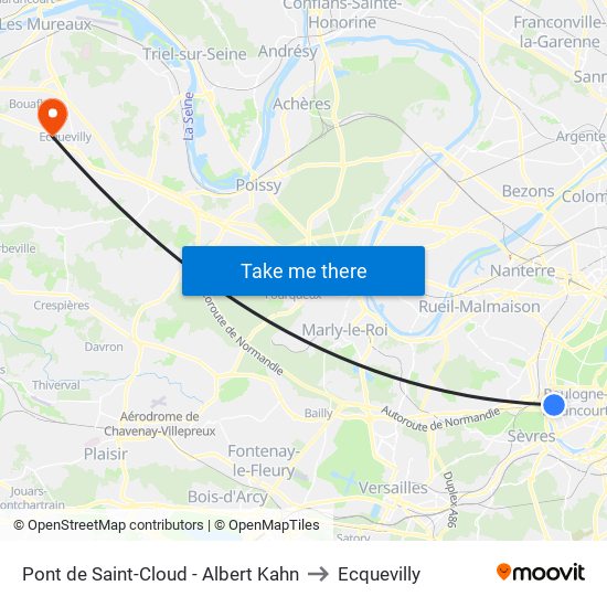 Pont de Saint-Cloud - Albert Kahn to Ecquevilly map