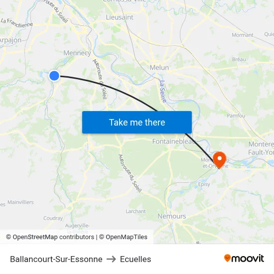 Ballancourt-Sur-Essonne to Ecuelles map