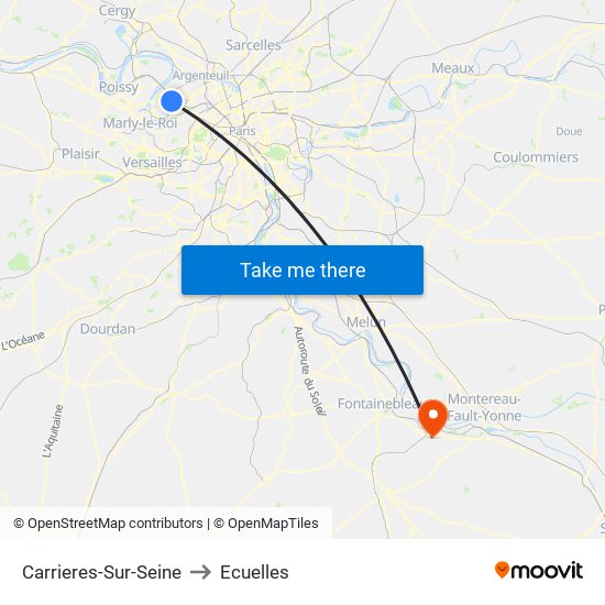 Carrieres-Sur-Seine to Ecuelles map