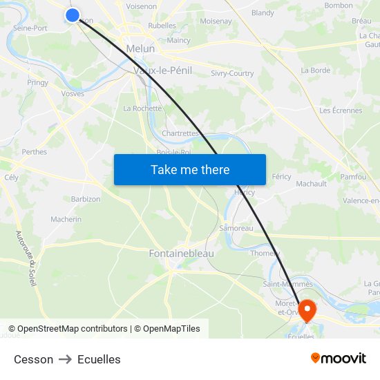 Cesson to Ecuelles map