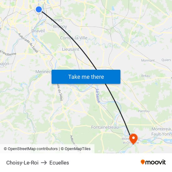 Choisy-Le-Roi to Ecuelles map