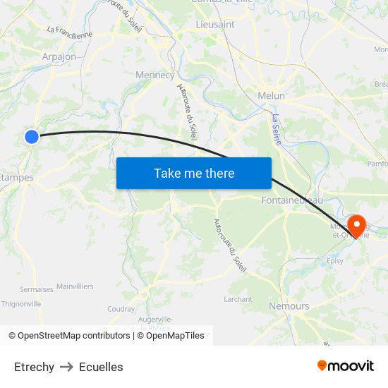Etrechy to Ecuelles map