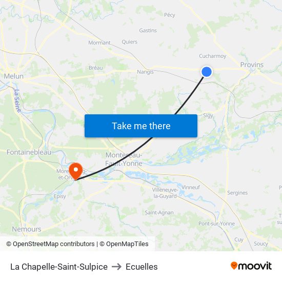 La Chapelle-Saint-Sulpice to Ecuelles map
