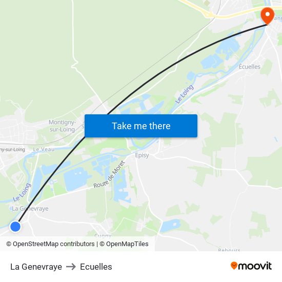 La Genevraye to Ecuelles map