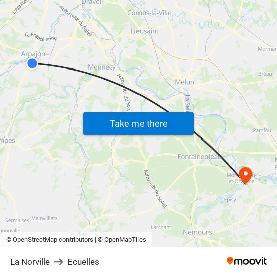 La Norville to Ecuelles map
