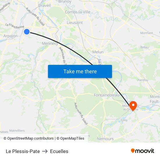 Le Plessis-Pate to Ecuelles map
