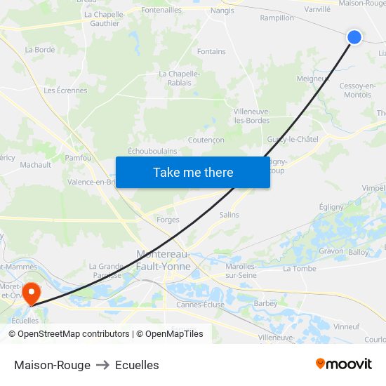 Maison-Rouge to Ecuelles map