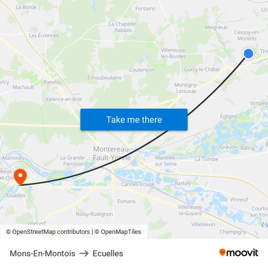 Mons-En-Montois to Ecuelles map
