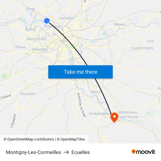 Montigny-Les-Cormeilles to Ecuelles map