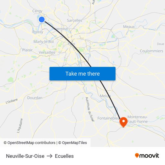 Neuville-Sur-Oise to Ecuelles map