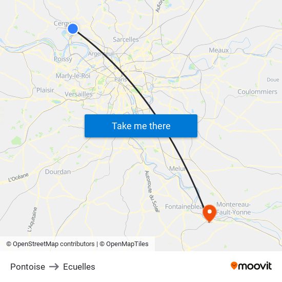 Pontoise to Ecuelles map